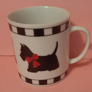 Christmas Scottie Dog Mug / Ceramic / Red White Black / Dept 56